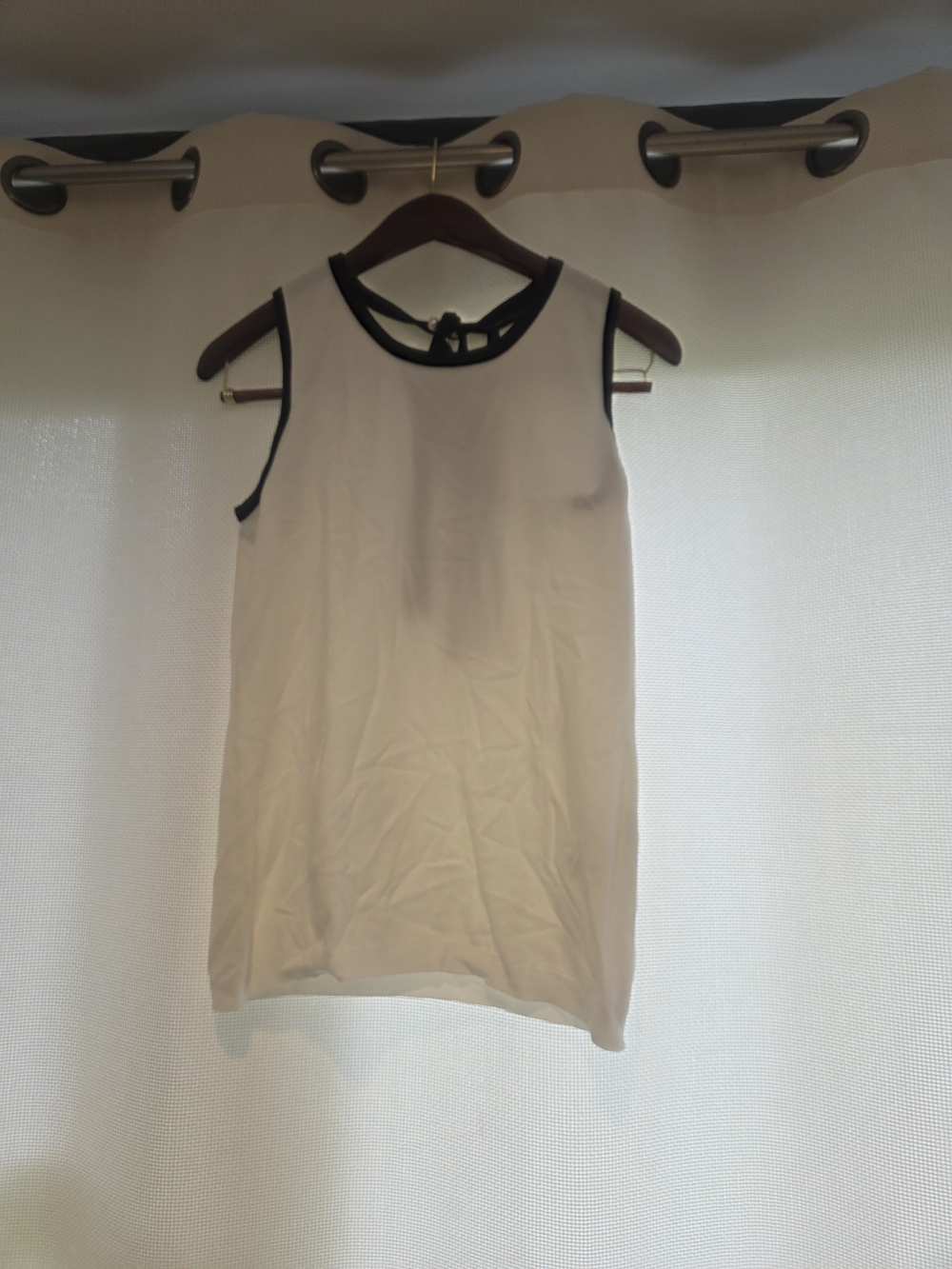 White House Black Market White Tank with Black Trim